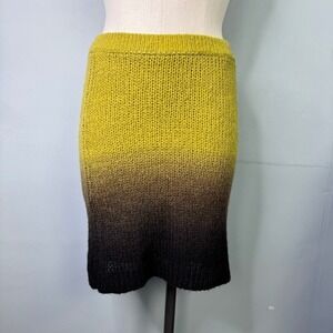 Free People Fade Away Sweater Skirt Alpaca Wool Blend Yellow Brown Ombre Size S